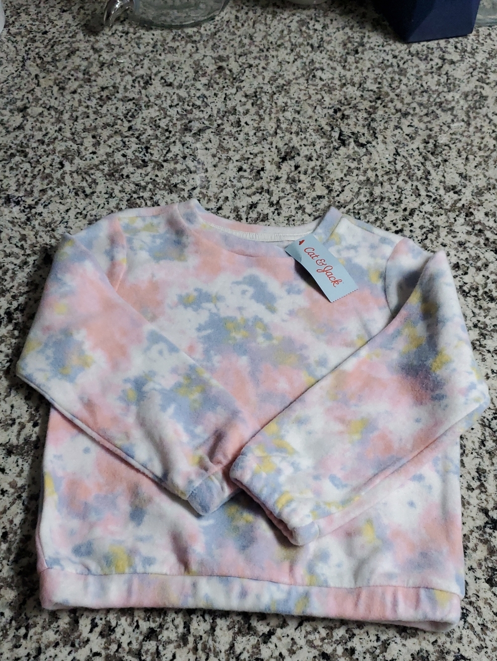 Cat & Jack Pastel Tie-Dye Crewneck Sweatshirt in Pink, Blue & Yellow